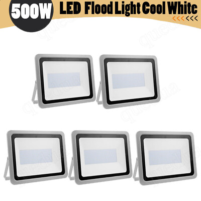#ad 5Pack 500W Cool White LED Flood Light Lamp Spotlight Floodlights Garden Outdoor $360.99