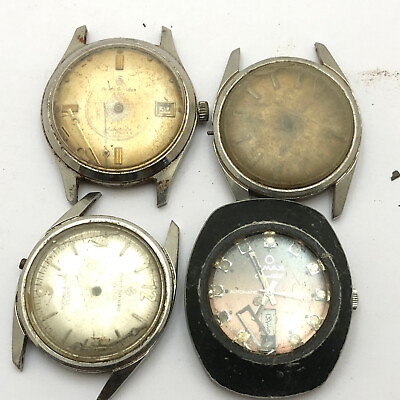 #ad Vintage Lot Of 4 Watches For Only Use Spare Parts Stainless Steel Non Working $39.99