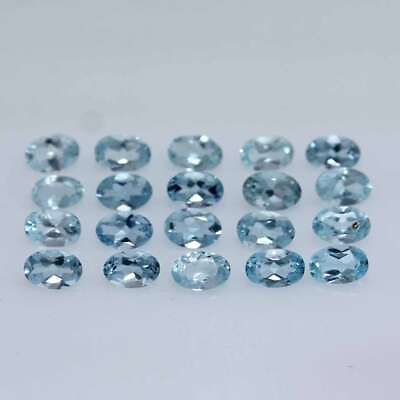 #ad 3.00 Carats Natural Aquamarine 5x3 mm Oval Cut Loose Gemstones 15pcs Bulk Lot $295.99