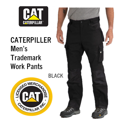 #ad Caterpillar CAT Trademark Utility Pants Mens Work Cargo Black W 40 x L 32 NWT $45.99