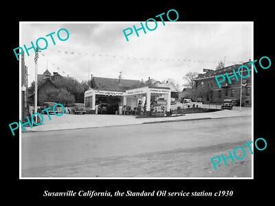 #ad OLD LARGE HISTORIC PHOTO OF SUSANVILLE CALIFORNIA STANDARD OIL GAS STATION 1930 AU $8.50