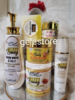 #ad 6pcs🔥Glitzluxury Snow WHITE Lightening Lotion CreamSerum Molato Soap Scrub $359.99