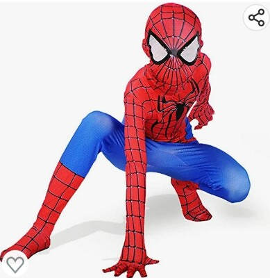 #ad Kids Spiderman Costume Halloween Cosplay Bodysuit Boys Jumpsuit large $21.97