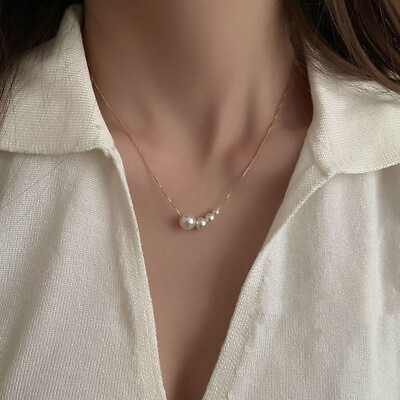 #ad Luxury pearl necklaces embellished with choker jewelry for women $3.75