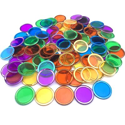 #ad Magnetic Bingo Set 100 PCS Multicolour Metal Ringed Chips Plastic Poker Toke... $20.61