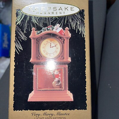 #ad 1994 Hallmark Ornament VERY MERRY MINUTES Light and Motion Magic Nib $22.00