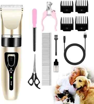 #ad Dog Cat Pet Grooming Kit Rechargeable Cordless Electric Hair Clipper Trimmer Set $10.95