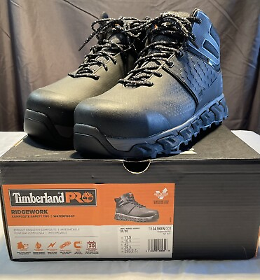 #ad New Timberland PRO Ridgework Composite Safety Toe Waterproof Mid Size 10M Boots $175.00