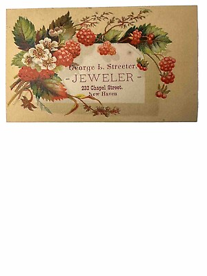 #ad VICTORIAN Jewelers TRADE CARD￼ Geo Streeter New Haven CT B74 2 $15.25