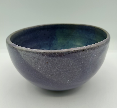 #ad Handmade Blue Green Unique Pottery Cereal Bowl Studio Artist Stoneware $18.50