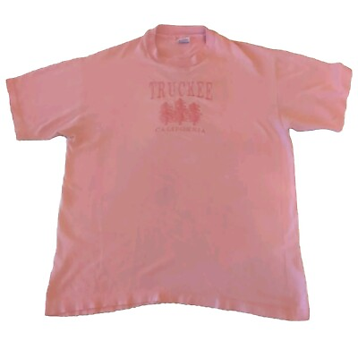 #ad Vintage Truckee Shirt XL Pink Men#x27;s California T Shirt Made USA Single Stitch $14.97