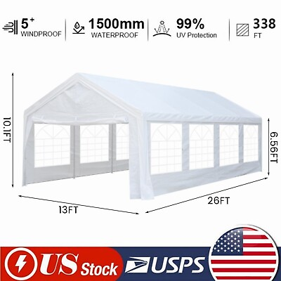 #ad 13x26 Party Tent Heavy Duty Outdoor Gazebo Party Wedding Canopy Shelter Carport $389.99