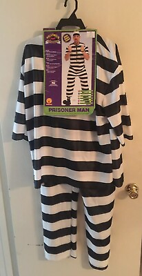 #ad PRISONER MAN MEN HALLOWEEN COSTUME M Fits Up To 44 Jacket Size $8.99