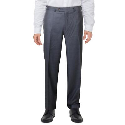 #ad Designer Mens Blue Business Professional Workwear Dress Pants BHFO 4890 $34.99