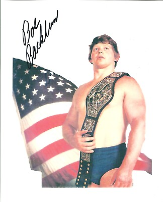 #ad m569 Bob Backlund signed vintage Wrestling Photo w COA **BONUS** $30.00