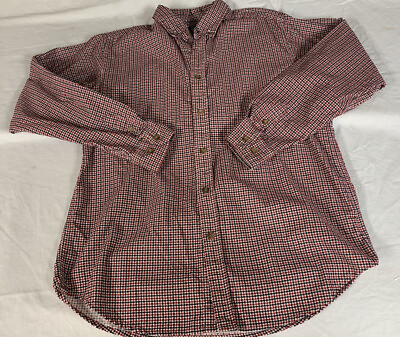 #ad The Children#x27;s Place Boys Long Sl Button Up Shirt XL 14 Flannel Red Black Plaid $8.00