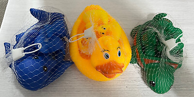 #ad Kids Rubber Duck Bathtub Pals Ducks Turtles amp; Seals Each With 1 Large amp; 3 Mini $7.99