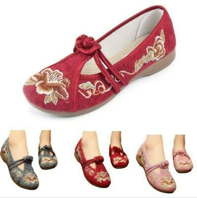#ad Traditional Chinese Womens Old Peking Floral Embroidery Loafer Shoes Size $27.92