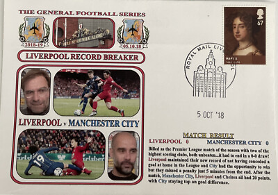 #ad Liverpool v Manchester City 2018 Dawn First Day Cover GBP 11.95