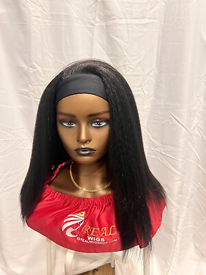 #ad #ad Human Hair Blend Headband Kinky Wig.length Is 16”long. $59.50