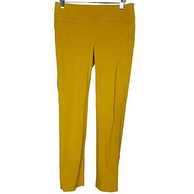 #ad LOFT 0 Mustard Yellow Kate Straight Leg Trouser Dress Pants Work Cotton Blend $25.00