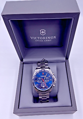 #ad Victorinox Men#x27;s Fieldforce Classic Chrono Quartz Watch Blue 42 mm $250.00