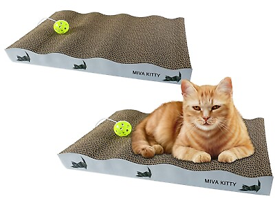 #ad #ad MIVA KITTY Cat scratching board Reversible Cat Scratcher Post Ball and Catnip $8.99