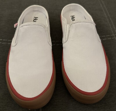 #ad Hurley Kayo Mens Slip On Canva Shoes Size 6.5 White Red New $14.95