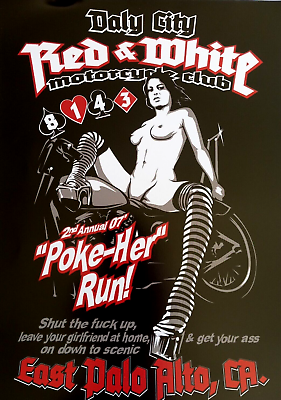 #ad 81 Hell#x27;s Angels Daly City Ca. 2ND Annual Poker Run 2007 Poster Rare $64.95