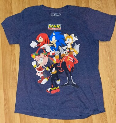 #ad Sonic Boy#x27;s SZ M The Hedgehog Character Collage SEGA Youth Kids T Shirt $9.99