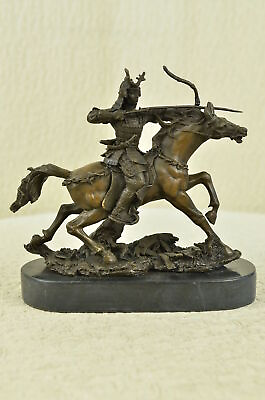 #ad Signed Original Kamiko Japanese samurai Warrior Bronze Marble Sculpture HEAVY $209.65