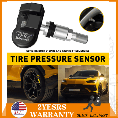 #ad TPMS 315MHz amp; 433MHz 2 in 1 Auto Metal Stem Tire Pressure Sensor $20.23