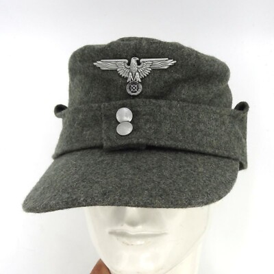 #ad WW2 German Army Solider M43 Field Wool Cap Hat amp; German Eagle Badge Pin Size 61 $18.03