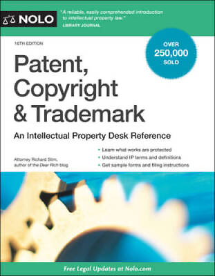 #ad Patent Copyright Trademark: An Intellectual Property Desk Reference GOOD $6.32