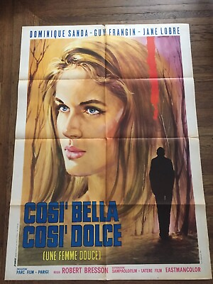#ad UNE FEMME DOUCE R1971 Italian movie poster Robert Bresson Dominique Sanda $250.00