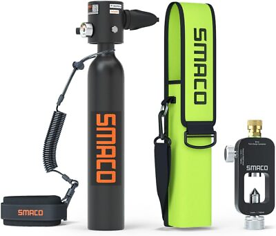 #ad SMACO 0.5L Mini Scuba Diving Tank S300 Plus Refill Adapter Shoulder Bag $165.00
