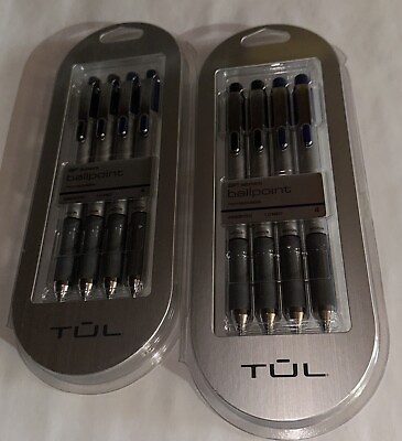 #ad Lot of 2 TUL BP Series Ballpoint Pens 1.0mm Med Pt Blue amp; Black Inks 8 Pens $16.88