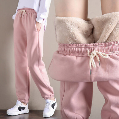 #ad Women Harem Pants Thicken Fleece Lined Breathable Winter Pants for Outdoor Sport $57.48