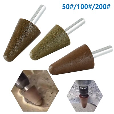 #ad High Quality Grinding Wheel Power Tools 1PC 50# 100# 200# 6mm Shank Cone C $7.30