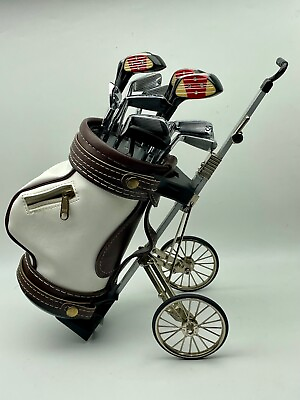 #ad Vintage Birdy Salesman Sample Golf Clubs Set Dy No Mite Bag amp; Cart $359.99