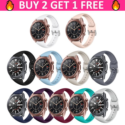 #ad For Samsung Galaxy Watch 3 41mm Active 2 40mm 44mm Silicone 20mm 22mm Band Strap $4.99