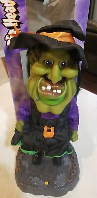 #ad 17quot; Gemmy Halloween Big Head Dancing Witch Animated Sings I Want Candy With Box $45.82