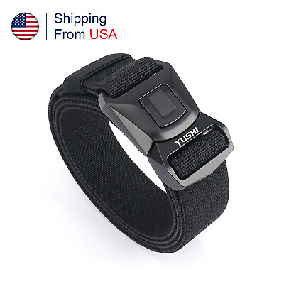 #ad 2021 Adjustable Military Tactical Belt Mens Nylon Waistband Quick Release Buckle $6.99