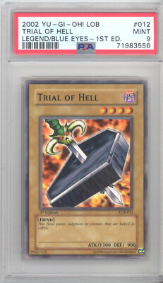 #ad PSA 9 Yu Gi Oh Card LOB 012 TRIAL OF HELL common *1st Edition* MINT $37.89