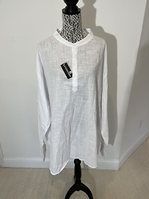 #ad Plus 5XL Women Cotton Hemp Shirt Dress Casual Baggy Tunic Long Blouse Top $38.99