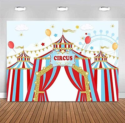 #ad 7x5ft Red Circus Photography Backdrop Carnival Carousel Big Top Tent First 1s... $19.98