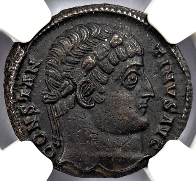 #ad Constantine I The Great Roman Empire Nummus AE3 NGC AU Camp Gate Castle Keep $118.79
