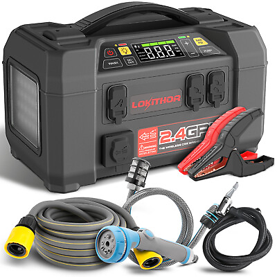#ad 2500A Jump Starter with Car Washer 1.5 MPA Cordless Portable Pressure Washer Kit $199.99