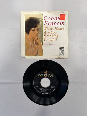 #ad Connie Francis: Whose Heart Are You Breaking Tonight Come On Jerry 45 RPM $7.99