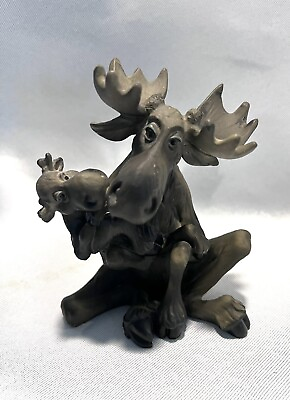 #ad Big Sky Moose With Baby Adorable 5quot; $16.00